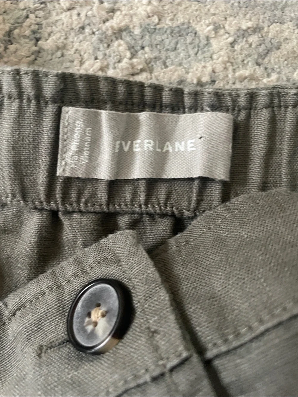 Everlane Olive Green The Picnic Linen Jumpsuit